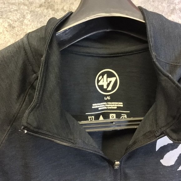 47 Brand Women Raptors Impact 1/4 Zip Pullover Shirt Top Athletic Black Size L - Picture 3 of 7